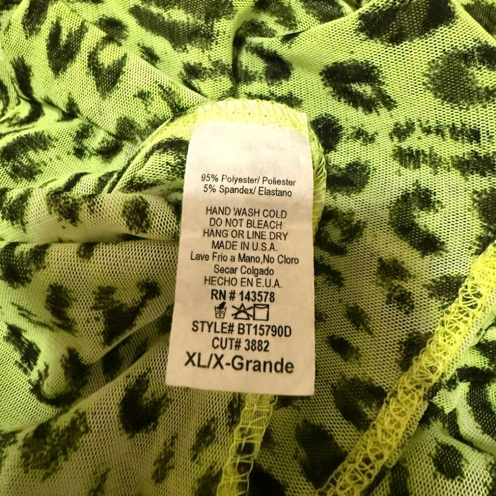 Fashion Nova Animal Print Mesh Long Sleeve Bodysuit. Size XL. - Picture 10 of 13